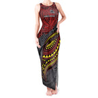 Personalised Penrith Panthers Tank Maxi Dress Polynesian Tribal Art Style With Fierce Panther Mascot