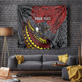Personalised Penrith Panthers Tapestry Polynesian Tribal Art Style With Fierce Panther Mascot
