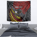 Personalised Penrith Panthers Tapestry Polynesian Tribal Art Style With Fierce Panther Mascot