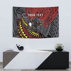 Personalised Penrith Panthers Tapestry Polynesian Tribal Art Style With Fierce Panther Mascot