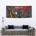 Personalised Penrith Panthers Tapestry Polynesian Tribal Art Style With Fierce Panther Mascot
