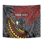 Personalised Penrith Panthers Tapestry Polynesian Tribal Art Style With Fierce Panther Mascot