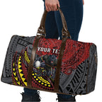 Personalised Penrith Panthers Travel Bag Polynesian Tribal Art Style With Fierce Panther Mascot