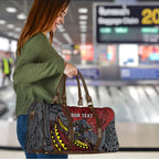 Personalised Penrith Panthers Travel Bag Polynesian Tribal Art Style With Fierce Panther Mascot
