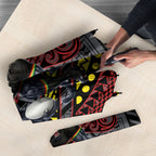 Personalised Penrith Panthers Umbrella Polynesian Tribal Art Style With Fierce Panther Mascot