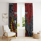 Personalised Penrith Panthers Window Curtain Polynesian Tribal Art Style With Fierce Panther Mascot