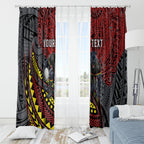 Personalised Penrith Panthers Window Curtain Polynesian Tribal Art Style With Fierce Panther Mascot