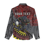 Personalised Penrith Panthers Women Casual Shirt Polynesian Tribal Art Style With Fierce Panther Mascot