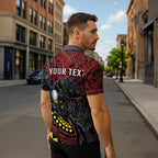 Personalised Penrith Panthers Zipper Polo Shirt Polynesian Tribal Art Style With Fierce Panther Mascot