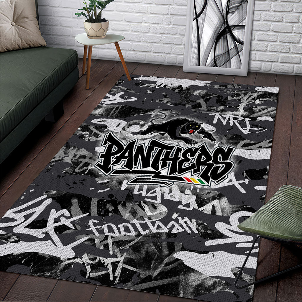 Penrith Panthers Rugby Area Rug Graffiti Typography Urban Camo Abstract Street Style