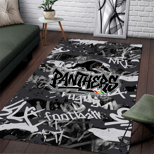 Penrith Panthers Rugby Area Rug Graffiti Typography Urban Camo Abstract Street Style