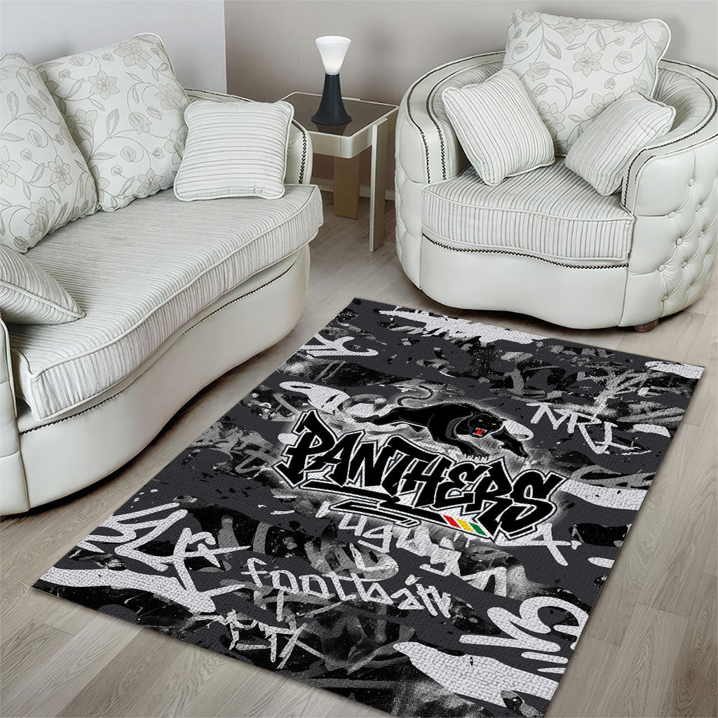 Penrith Panthers Rugby Area Rug Graffiti Typography Urban Camo Abstract Street Style