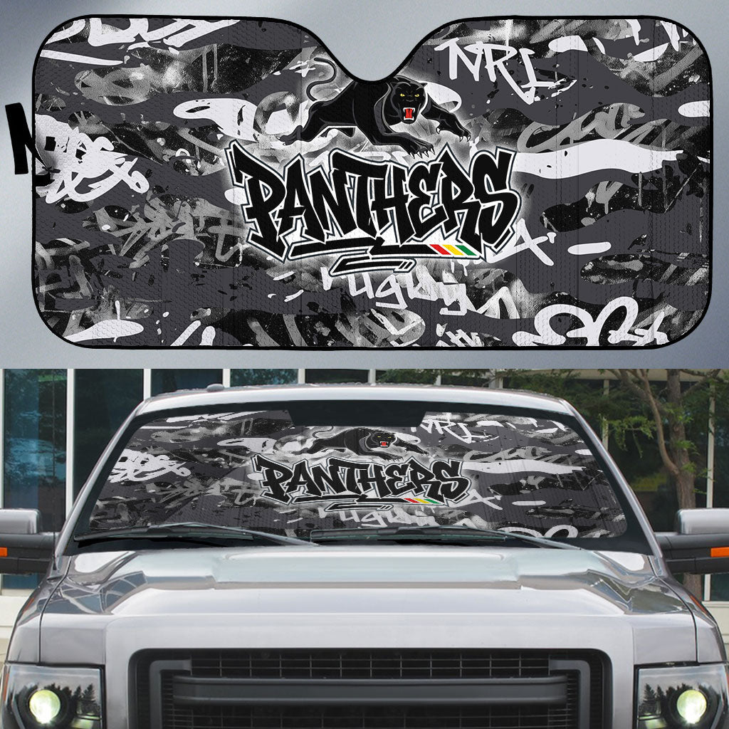 Penrith Panthers Rugby Auto Sun Shade Graffiti Typography Urban Camo Abstract Street Style
