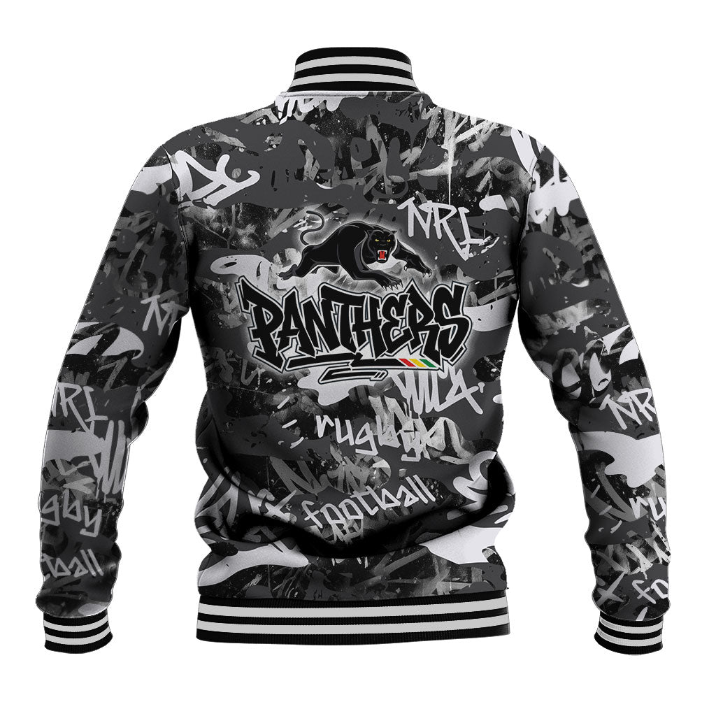 Penrith Panthers Rugby Baseball Jacket Graffiti Typography Urban Camo Abstract Street Style