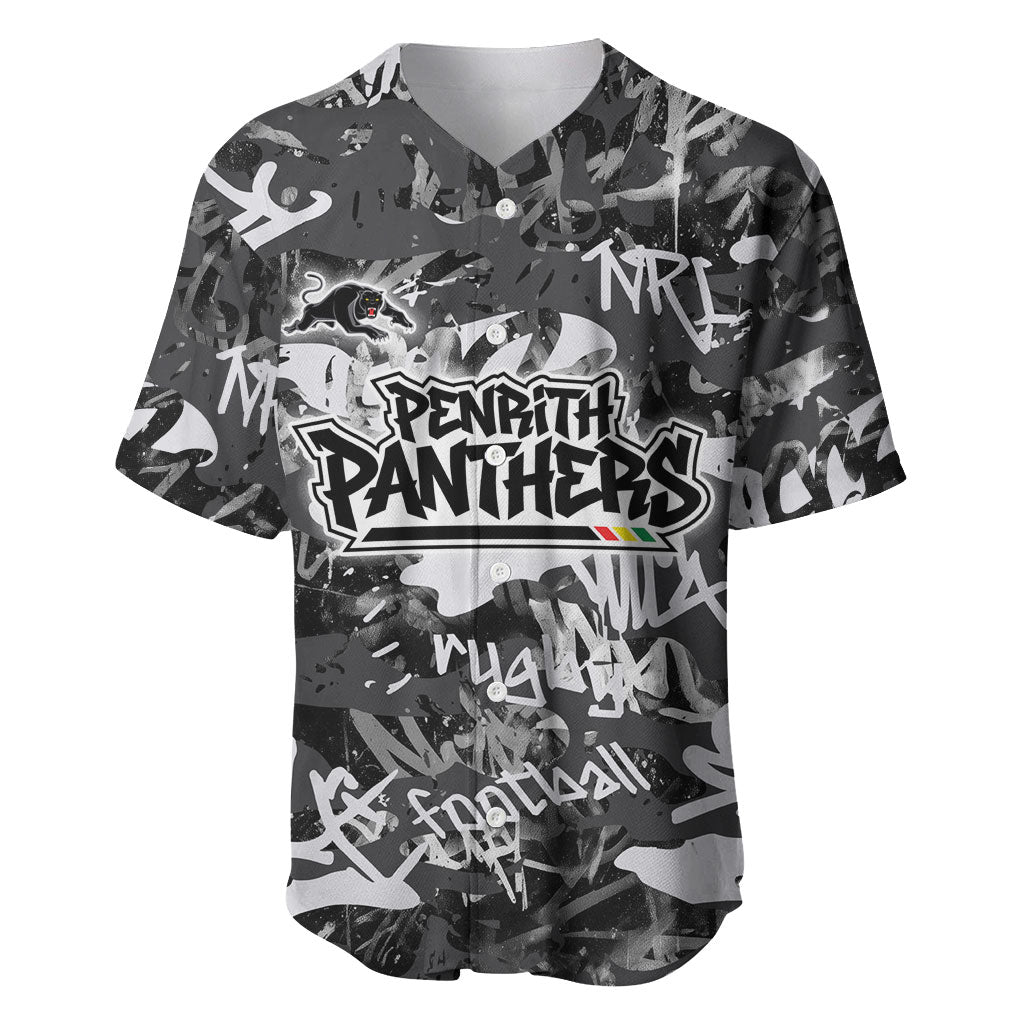 Penrith Panthers Rugby Baseball Jersey Graffiti Typography Urban Camo Abstract Street Style
