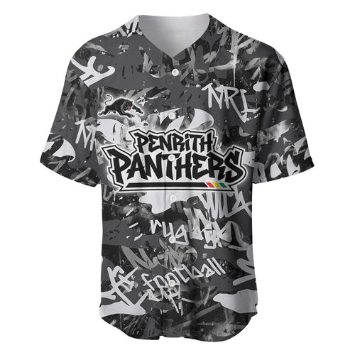 Penrith Panthers Rugby Baseball Jersey Graffiti Typography Urban Camo Abstract Street Style