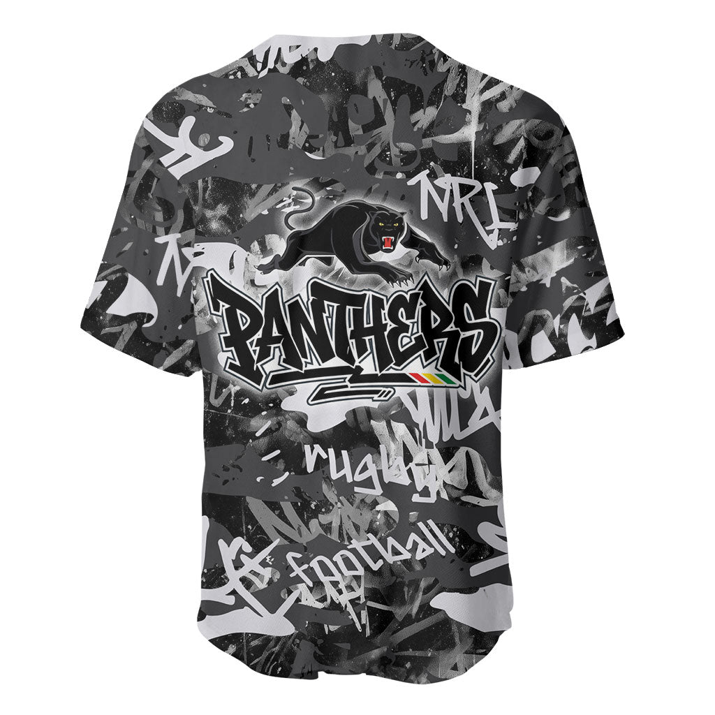 Penrith Panthers Rugby Baseball Jersey Graffiti Typography Urban Camo Abstract Street Style