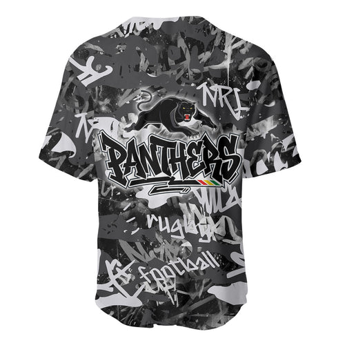 Penrith Panthers Rugby Baseball Jersey Graffiti Typography Urban Camo Abstract Street Style