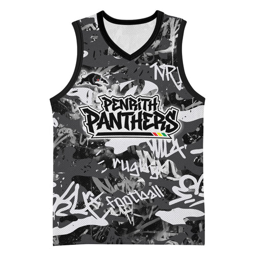 Penrith Panthers Rugby Basketball Jersey Graffiti Typography Urban Camo Abstract Street Style