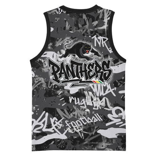 Penrith Panthers Rugby Basketball Jersey Graffiti Typography Urban Camo Abstract Street Style