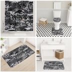 Penrith Panthers Rugby Bathroom Set Graffiti Typography Urban Camo Abstract Street Style