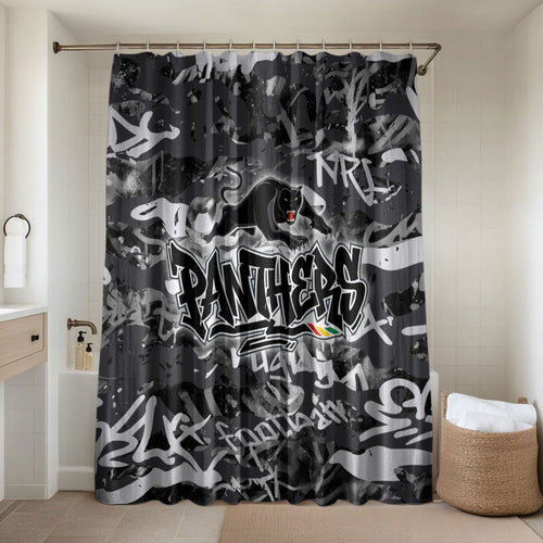 Penrith Panthers Rugby Bathroom Set Graffiti Typography Urban Camo Abstract Street Style