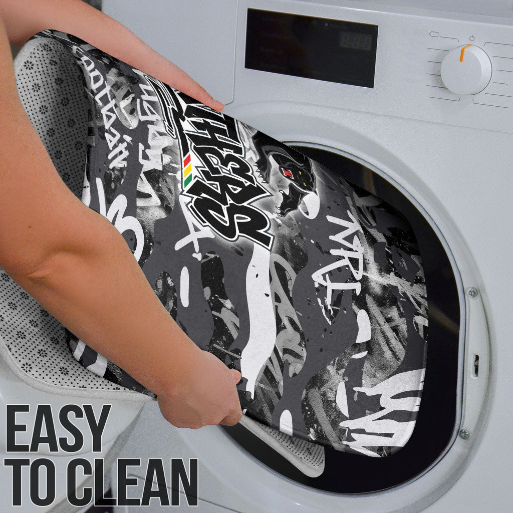 Penrith Panthers Rugby Bathroom Set Graffiti Typography Urban Camo Abstract Street Style