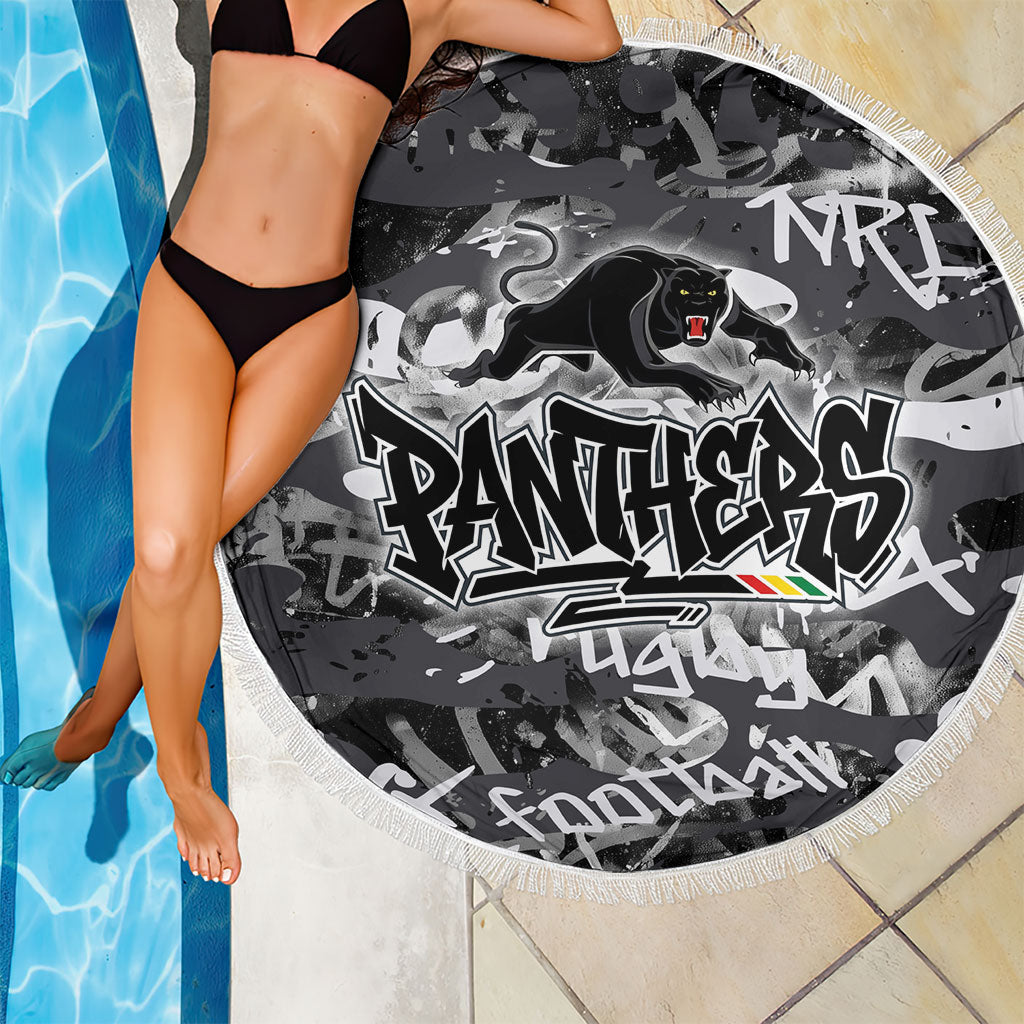 Penrith Panthers Rugby Beach Blanket Graffiti Typography Urban Camo Abstract Street Style
