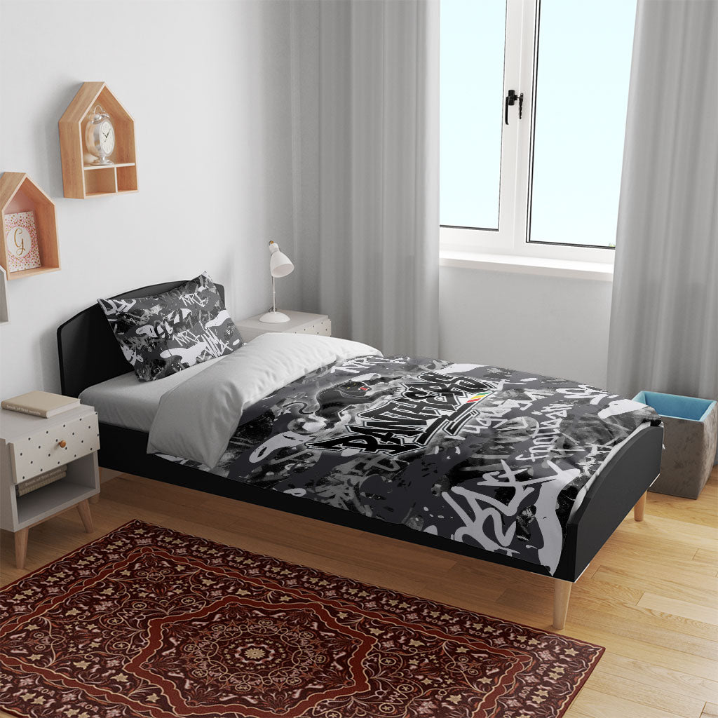 Penrith Panthers Rugby Bedding Set Graffiti Typography Urban Camo Abstract Street Style