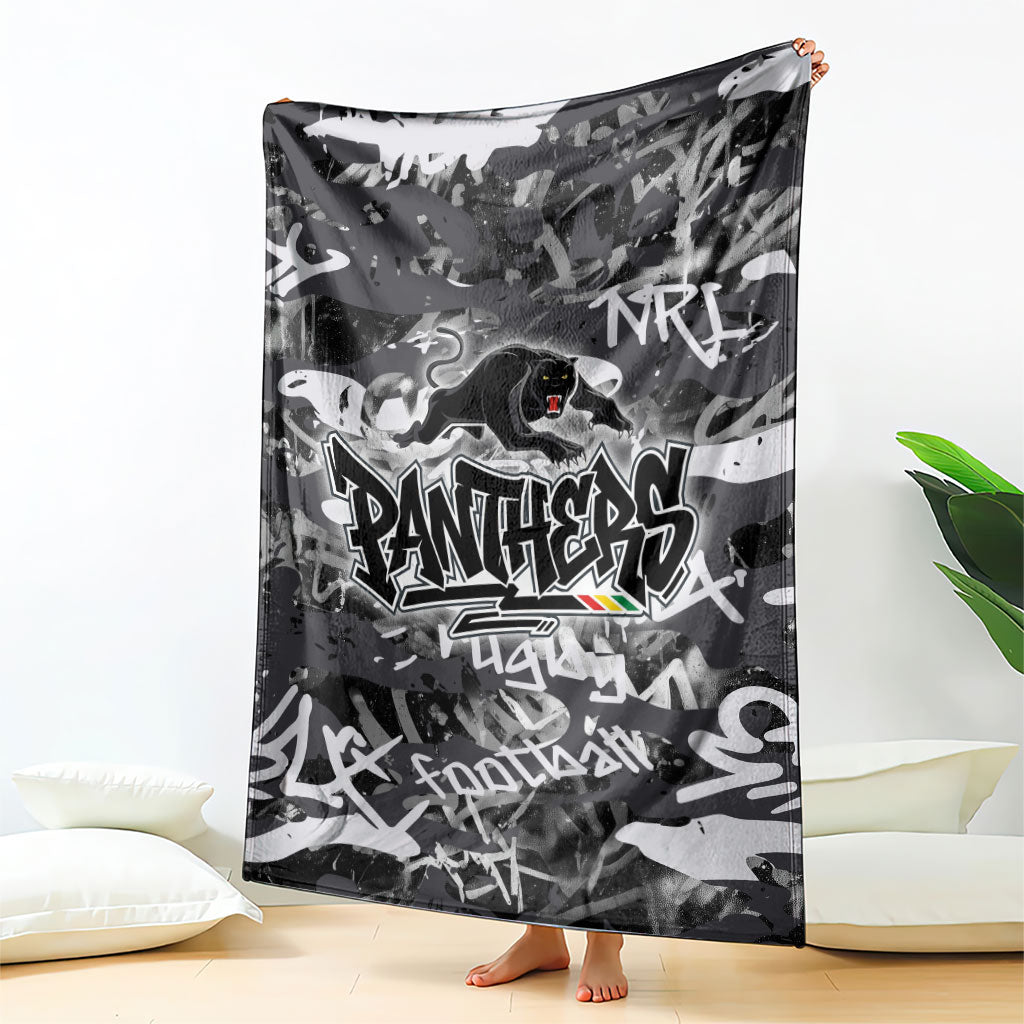 Penrith Panthers Rugby Blanket Graffiti Typography Urban Camo Abstract Street Style