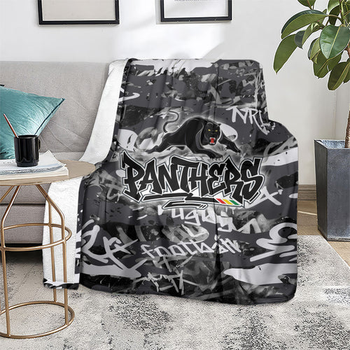 Penrith Panthers Rugby Blanket Graffiti Typography Urban Camo Abstract Street Style