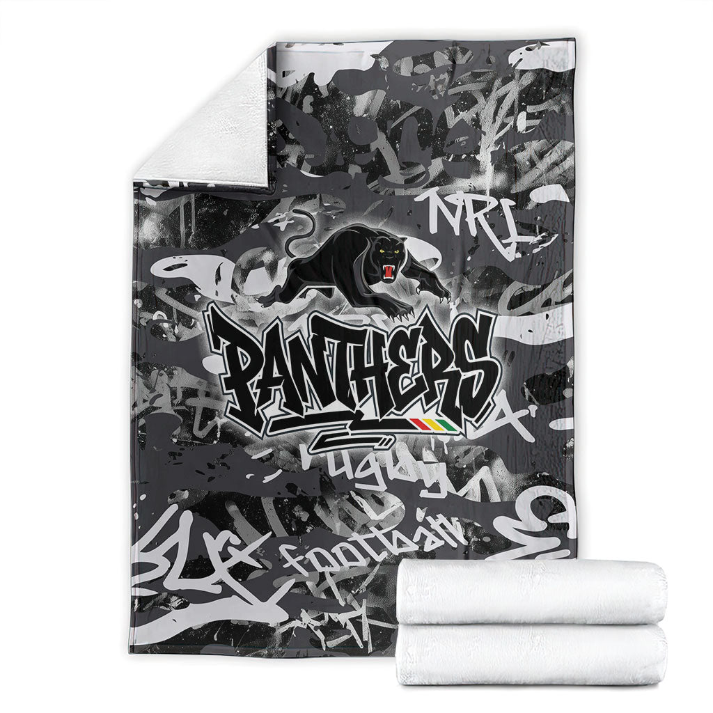 Penrith Panthers Rugby Blanket Graffiti Typography Urban Camo Abstract Street Style