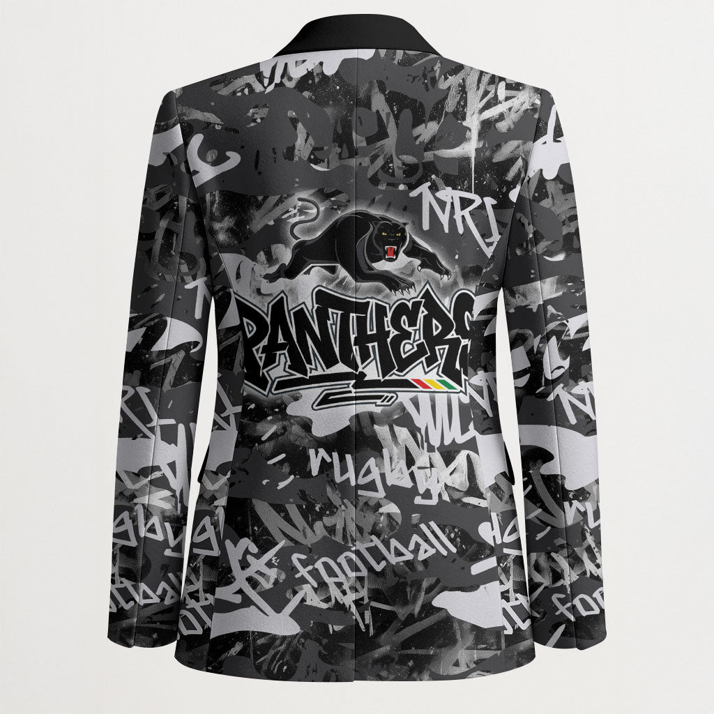 Penrith Panthers Rugby Blazer Graffiti Typography Urban Camo Abstract Street Style