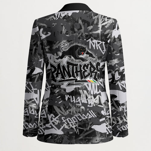 Penrith Panthers Rugby Blazer Graffiti Typography Urban Camo Abstract Street Style