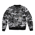Penrith Panthers Rugby Bomber Jacket Graffiti Typography Urban Camo Abstract Street Style