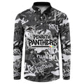Penrith Panthers Rugby Button Sweatshirt Graffiti Typography Urban Camo Abstract Street Style