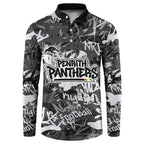 Penrith Panthers Rugby Button Sweatshirt Graffiti Typography Urban Camo Abstract Street Style