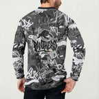 Penrith Panthers Rugby Button Sweatshirt Graffiti Typography Urban Camo Abstract Street Style