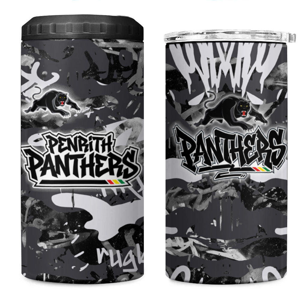 Penrith Panthers Rugby 4 in 1 Can Cooler Tumbler Graffiti Typography Urban Camo Abstract Street Style