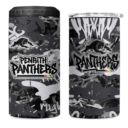 Penrith Panthers Rugby 4 in 1 Can Cooler Tumbler Graffiti Typography Urban Camo Abstract Street Style