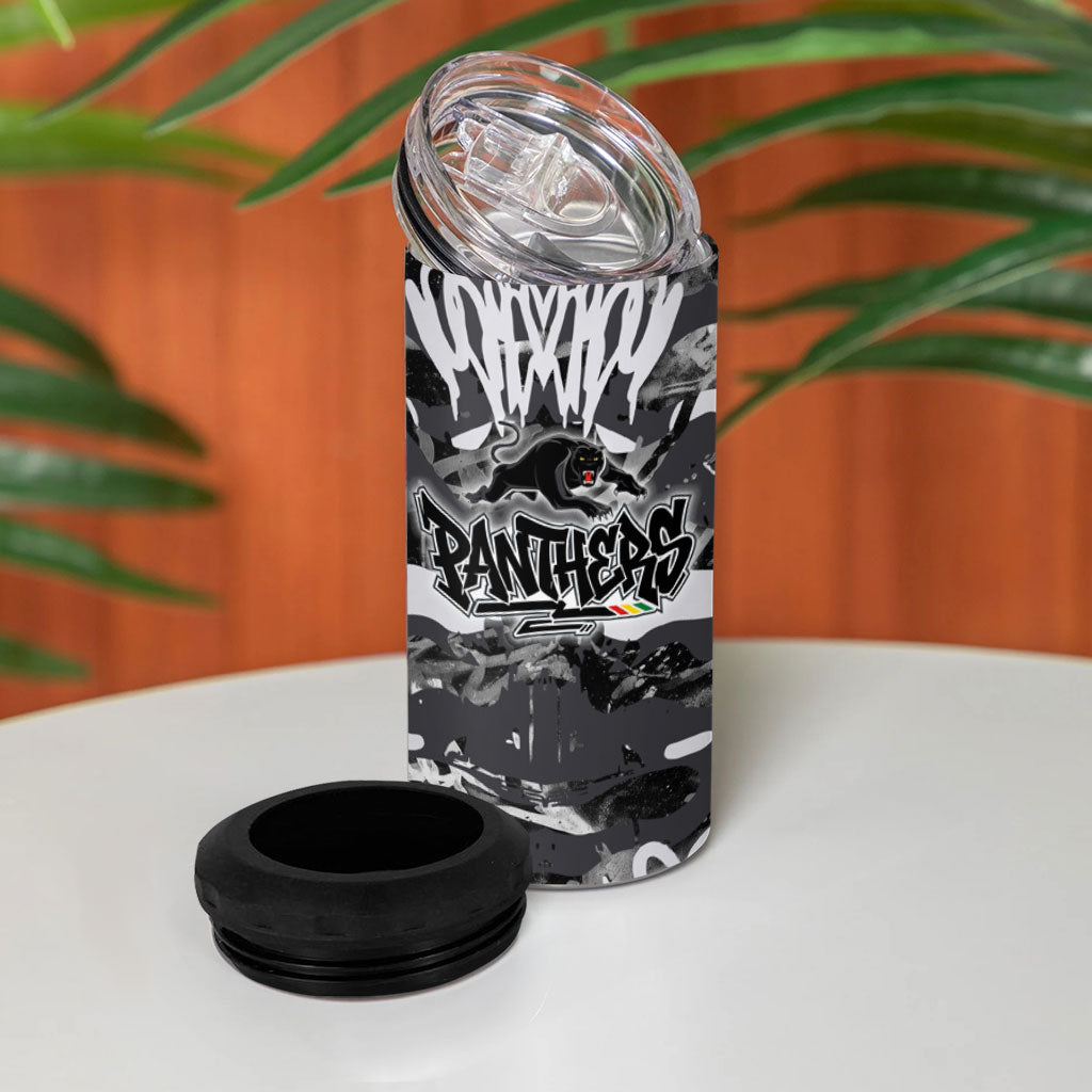Penrith Panthers Rugby 4 in 1 Can Cooler Tumbler Graffiti Typography Urban Camo Abstract Street Style