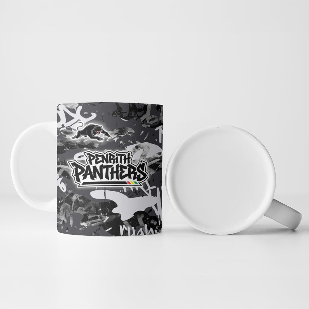 Penrith Panthers Rugby Ceramic Mug Graffiti Typography Urban Camo Abstract Street Style