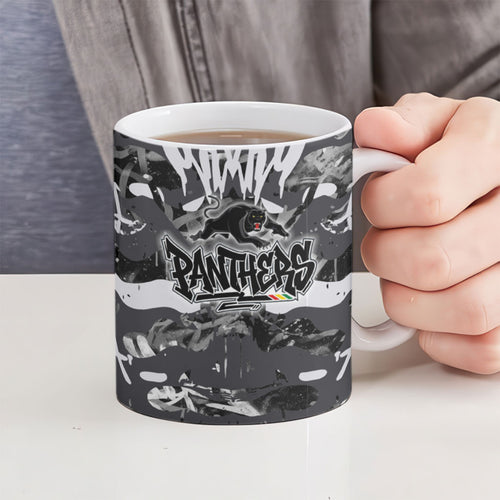 Penrith Panthers Rugby Ceramic Mug Graffiti Typography Urban Camo Abstract Street Style