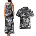 Penrith Panthers Rugby Couples Matching Tank Maxi Dress and Hawaiian Shirt Graffiti Typography Urban Camo Abstract Street Style