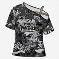 Penrith Panthers Rugby Cross Shoulder Shirt Graffiti Typography Urban Camo Abstract Street Style