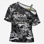 Penrith Panthers Rugby Cross Shoulder Shirt Graffiti Typography Urban Camo Abstract Street Style