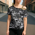 Penrith Panthers Rugby Cross Shoulder Shirt Graffiti Typography Urban Camo Abstract Street Style