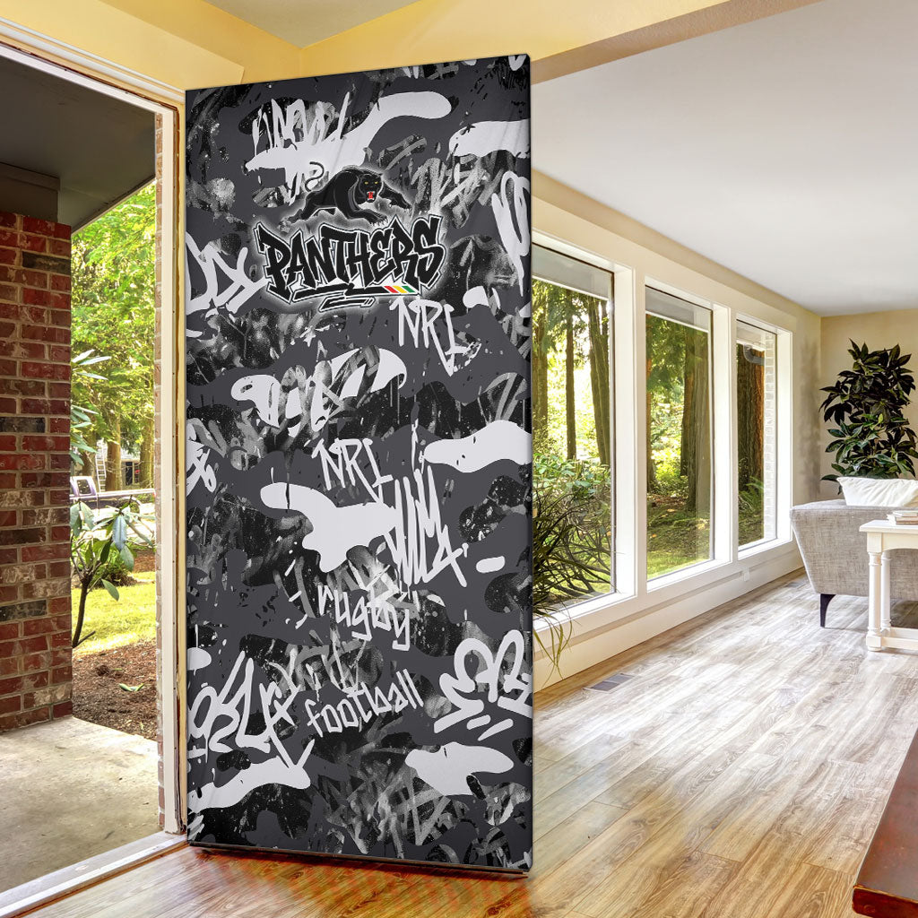Penrith Panthers Rugby Door Cover Graffiti Typography Urban Camo Abstract Street Style