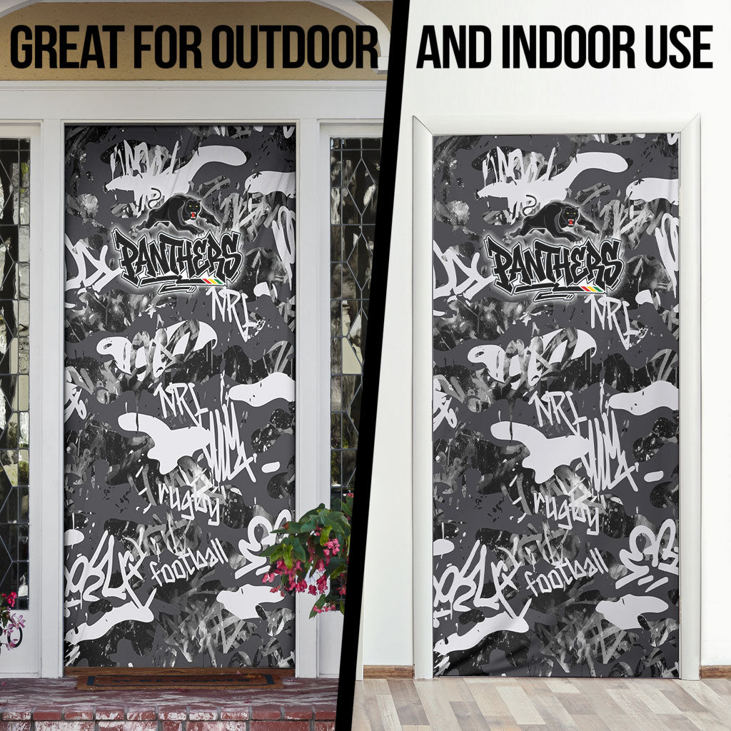 Penrith Panthers Rugby Door Cover Graffiti Typography Urban Camo Abstract Street Style