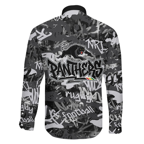 Penrith Panthers Rugby Family Matching Mermaid Dress and Hawaiian Shirt Graffiti Typography Urban Camo Abstract Street Style